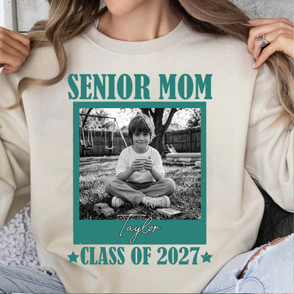 Personalized Senior Dad Mom 2027 Bright Shirt, Custom Photo Class Of 2027 Tee, Graduation Gift For Family 685374