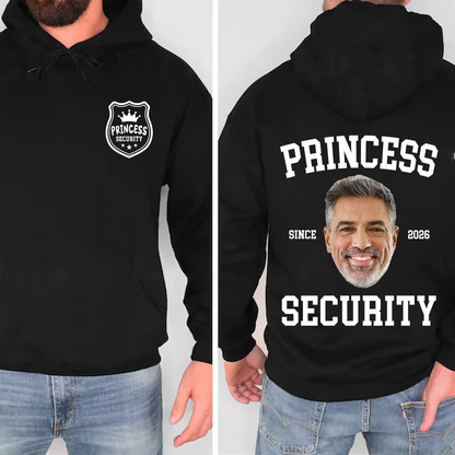 Custom Photo Princess Security Pocket & Back Dark Shirt | Personalized T-Shirt Gift For Father's Day 684680