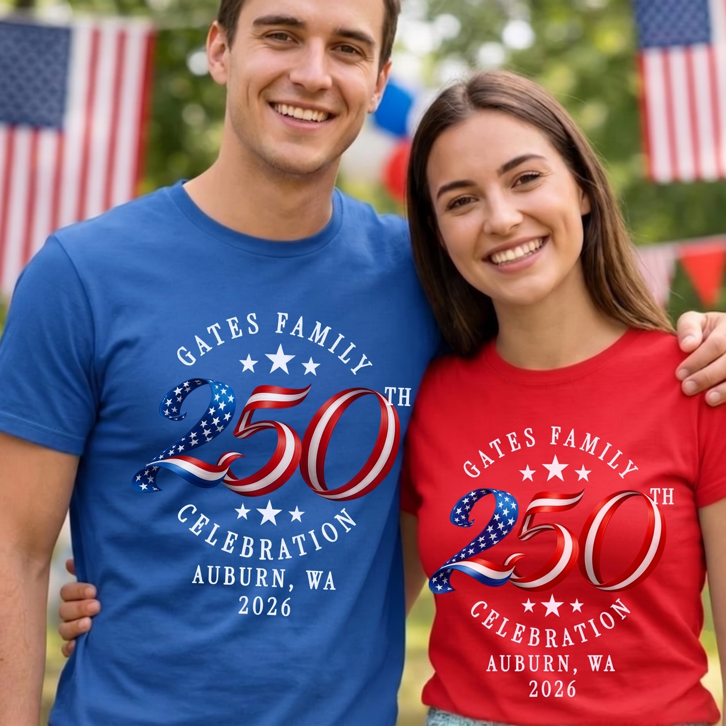 Custom Family Name 4th Of July Shirt | USA 250th Anniversary Tee | Personalized 250th Semiquincentennial Shirt 685176
