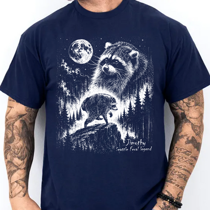 Vintage Jimothy Raccoon Seattle Feral Legend Dark Shirt, Funny Raccoon Tee 685682