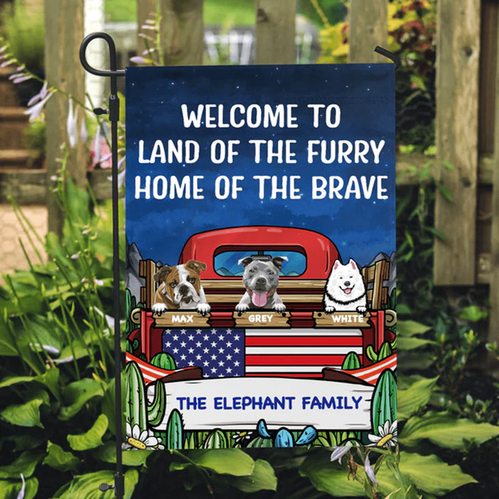 The Furry And The Brave Personalized Custom Dog Garden Flag