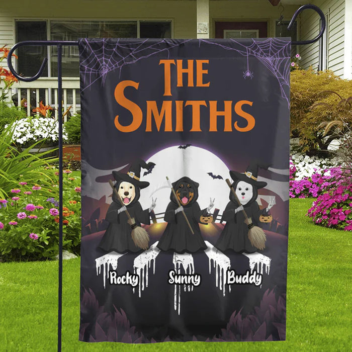Halloween The Witches Dog Personalized Custom Garden Flag