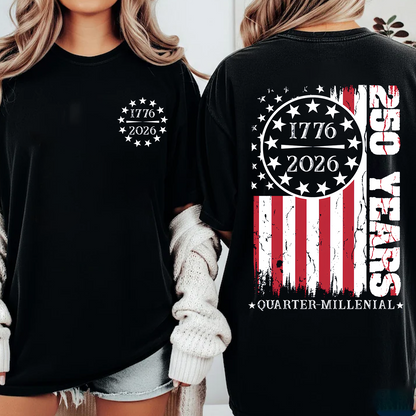 America 250 Years Anniversary Pocket & Back Shirt, Patriotic Fourth Of July Shirt 684897