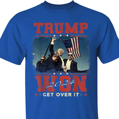 Trump Won Get Over It, Trump Victory Shirt, Celebrate the Win Election 47th Shirt Dark T1706 - GOP