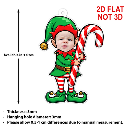 Custom Photo Baby Christmas Acrylic Ornament, Personalized Baby Elf Ornament, Gift For Family 686212