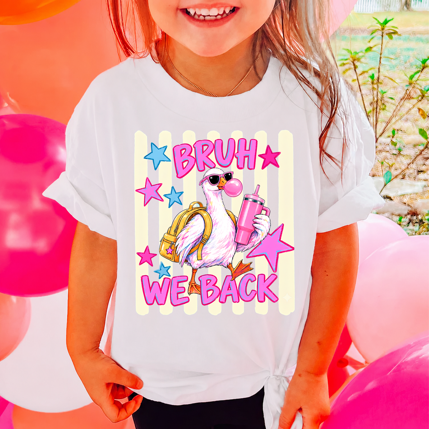 Bruh We Back Kids Shirt, Funny Goose With Backpack Tee, Back To School Shirt 685727