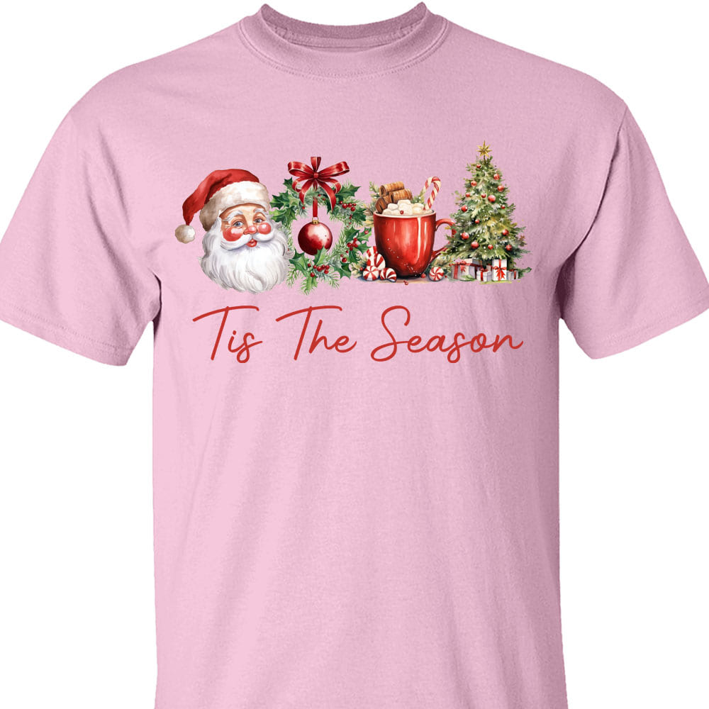 Tis The Season Shirt, Retro Santa Claus Sweater, Water Color Santa Claus Sweatshirt T1638