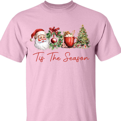 Tis The Season Shirt, Retro Santa Claus Sweater, Water Color Santa Claus Sweatshirt T1638