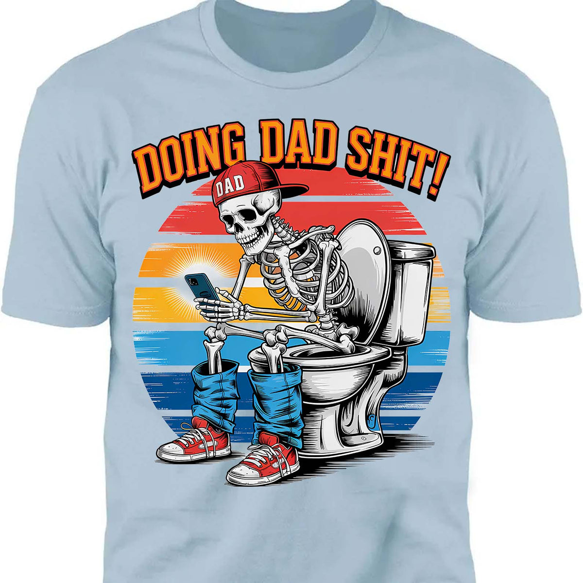 Doing Dad Shit Shirt | Funny Skeleton Dad T-Shirt | Trendy Father’s Day Gift for Men, Retro Dad Life Tee 682261