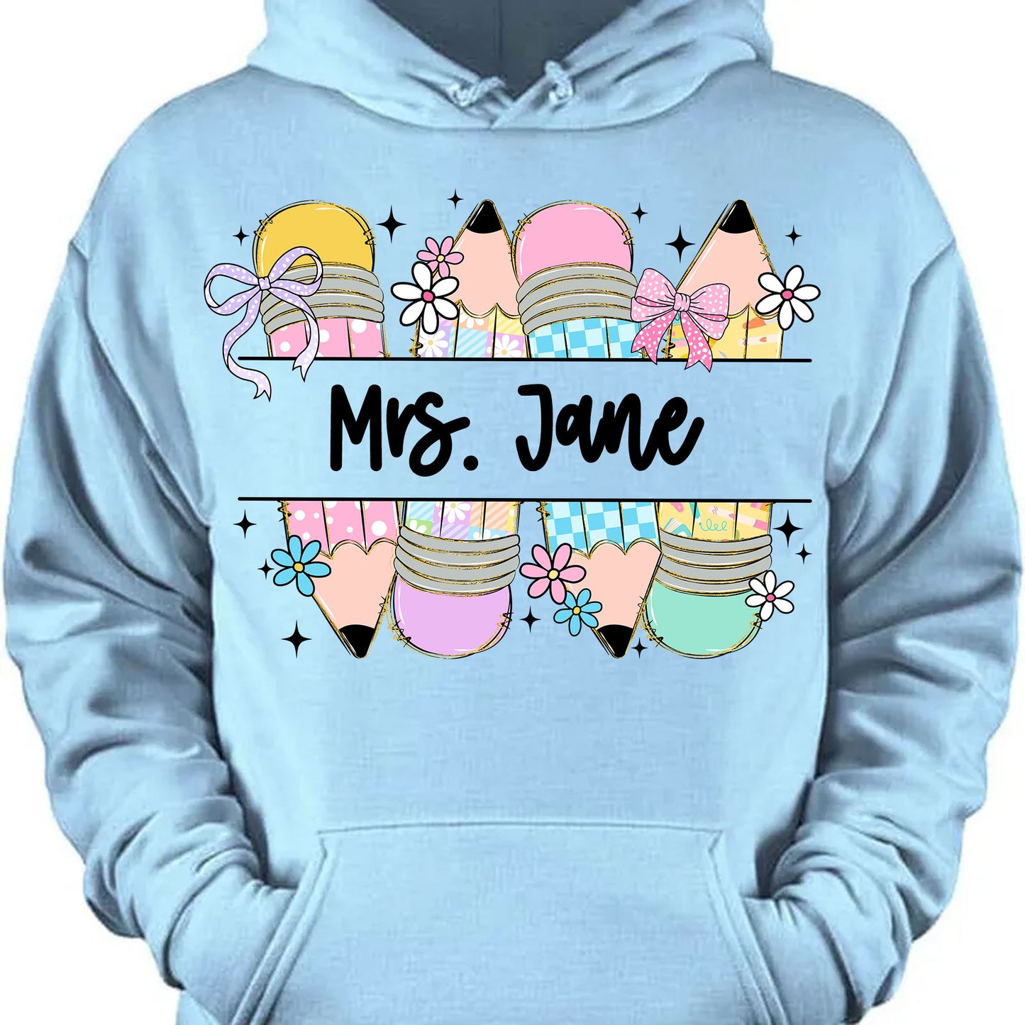 Personalized Kindergarten Teacher Pencil T-Shirt | Back to School Tee | Custom Shirt for Teachers 682577