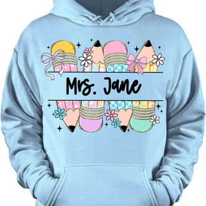 Personalized Kindergarten Teacher Pencil T-Shirt | Back to School Tee | Custom Shirt for Teachers 682577