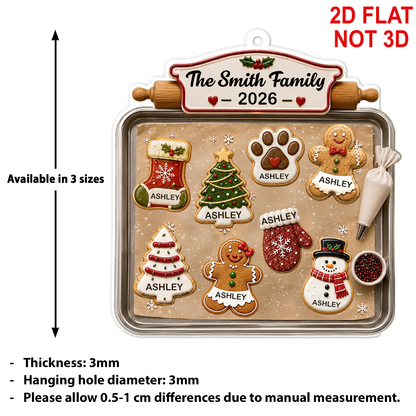 Personalized Family Gingerbread Acrylic Ornament, Custom Name Cookie Christmas Ornament, Gift For Family 686166 WFD