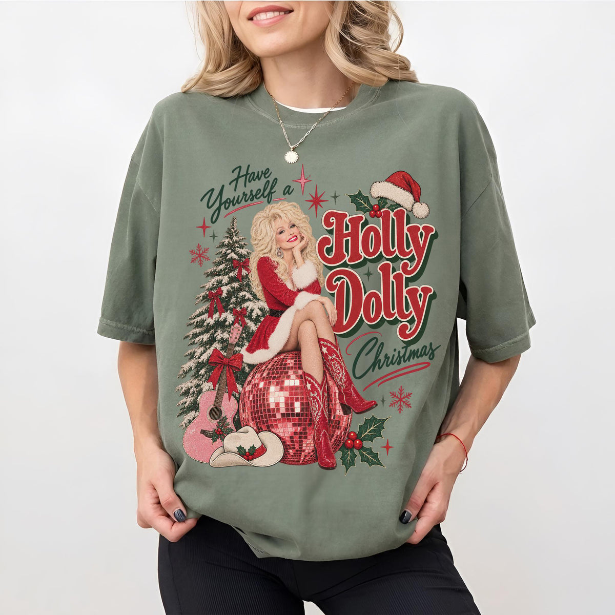 Have Yourself A Holly Dolly Christmas Bright Shirt, Vintage Country Music Tee, Gift For Dolly Parton Fans 686119 WFD