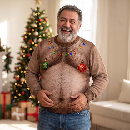 Funny Santa Belly Body Christmas All-Over Print Sweatshirt, Funny Meme Christmas Sweater, Gift For Husband Dad Grandpa 686164 WFD