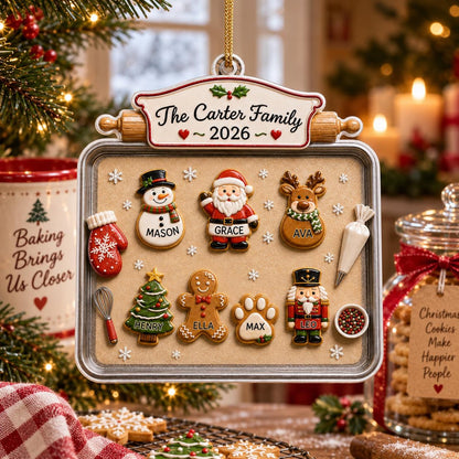 Personalized Christmas Cookie Tray Acrylic Ornament, Custom Family & Pet Name Christmas Tree Decoration 686893 WFD