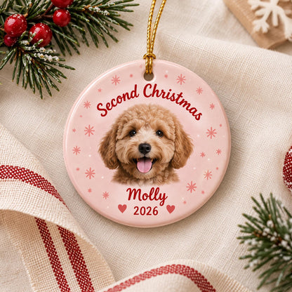 Custom Photo First Christmas Ceramic Ornament, Personalized Christmas Keepsake Gift For Family 686377 WFD