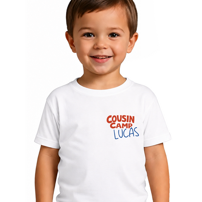 Custom Cousin Camp Pocket & Back Kids Shirt, Personalized Family Reunion Summer Camp Tee, Matching Cousin Kids Shirt 685778