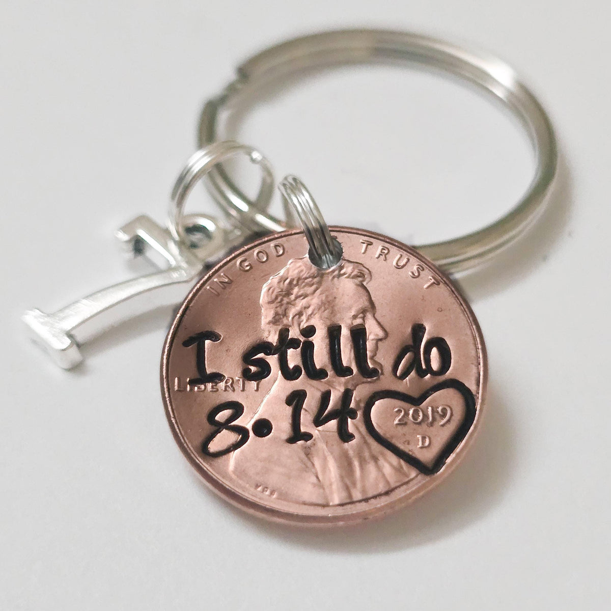 Personalized I Still Do Penny Keychain, Custom Name & Date Keychain, Gift For Couples 686681 WFD
