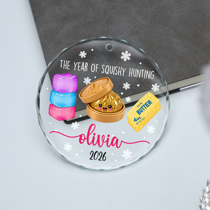 Personalized Squishy Christmas Glass Ornament, Custom Name Dumpling Squishy Ornament, Christmas Keepsake Gift 686337