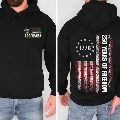 250 Years Of Freedom Shirt | 250th Anniversary 1776–2026 Tee | Patriotic Retro USA 250 Pocket & Back Shirt 684509