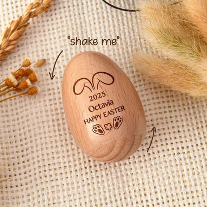 Personalized Wooden Musical Egg | Musical Wooden Easter Egg Shakers | Custom Easter Gift | Baby First Easter 684464