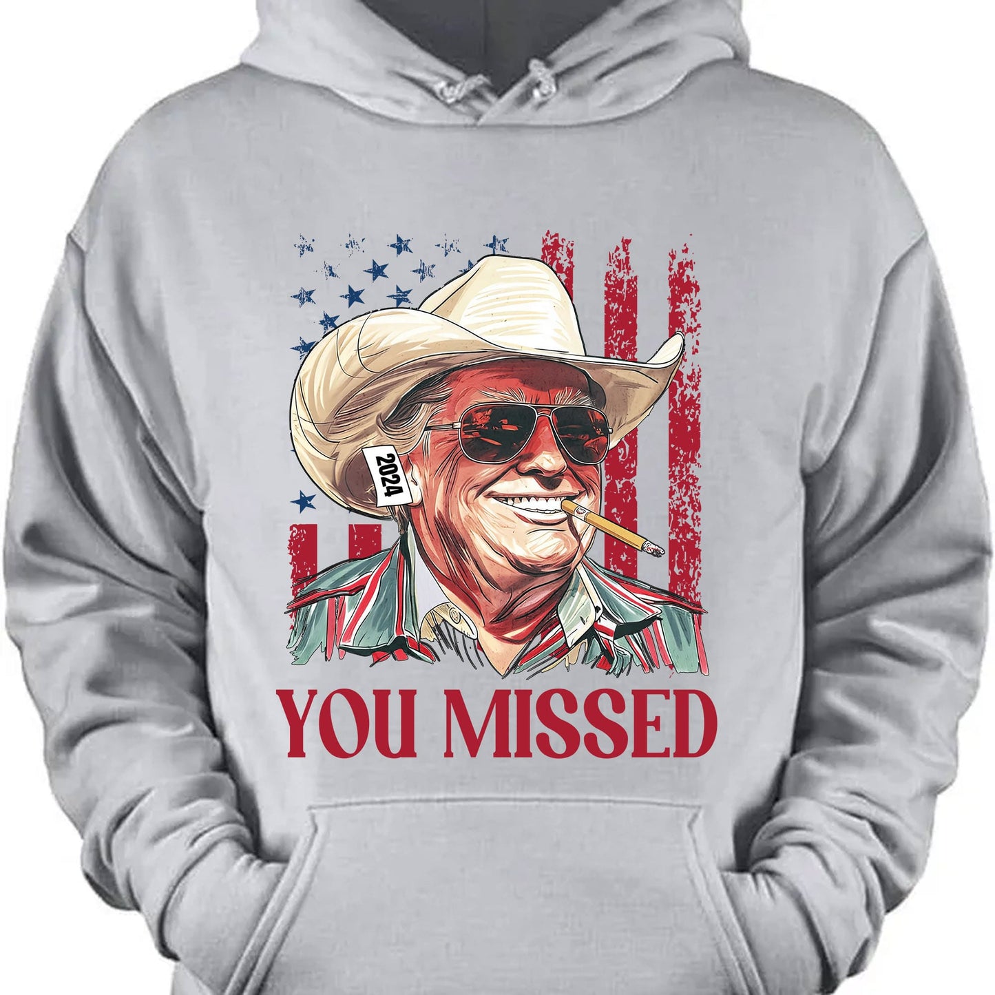Trump You Missed Shirt | Trump Fight Tee | Trump Cowboy You Missed Shirt | Trump Supporters Shirt Bright C1490 - GOP