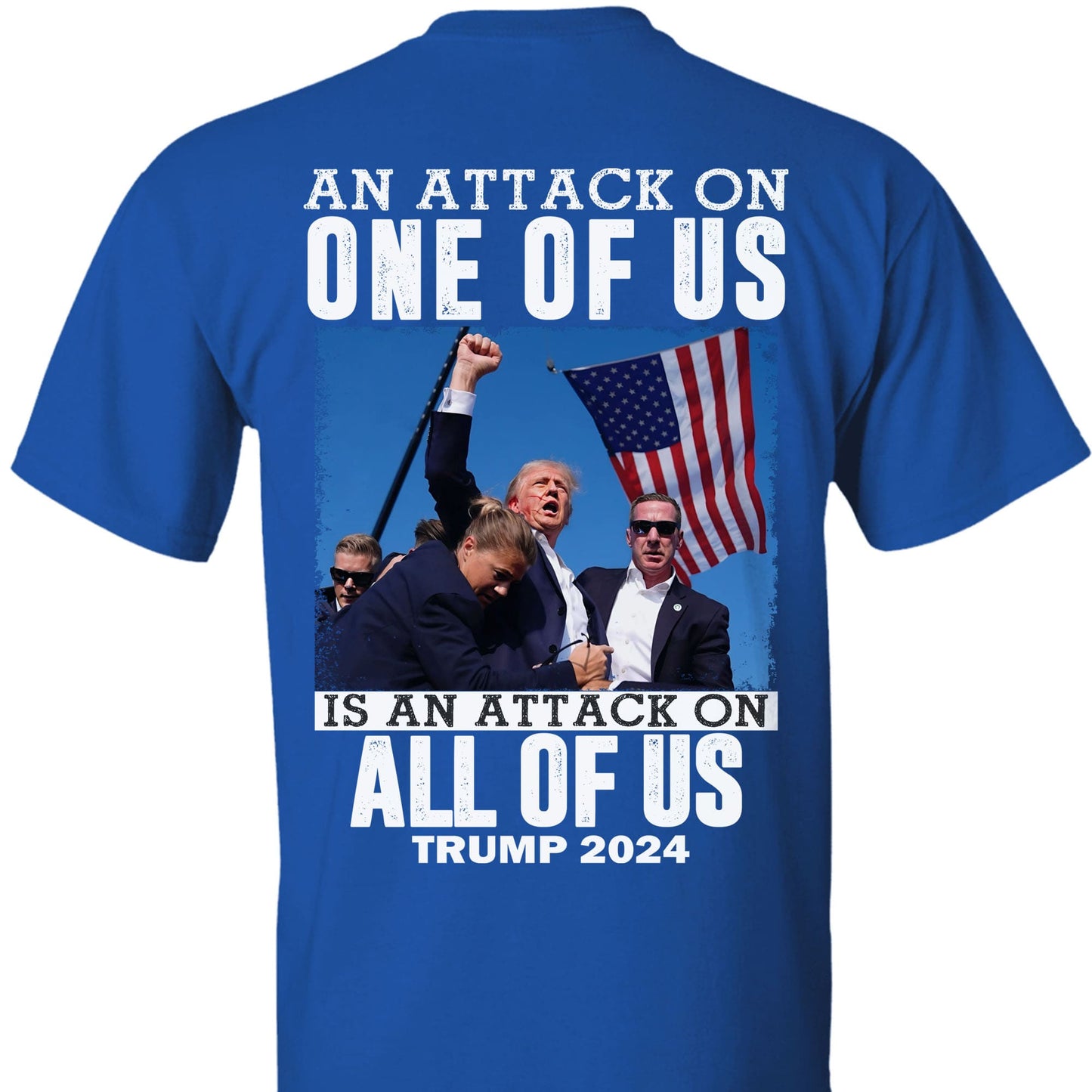 An Attack On One Of Us | Trump Fight 2024 Shirt | Trump 2024 Pennsylvania Rally | Trump Supporters Backside Shirt Dark T1208 - GOP