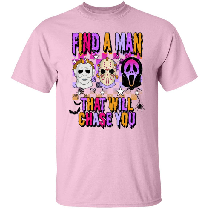 Find A Man Retro Horror Halloween Shirt, Spooky Vibes, Scary Movie, Trendy Halloween Shirt 776V1