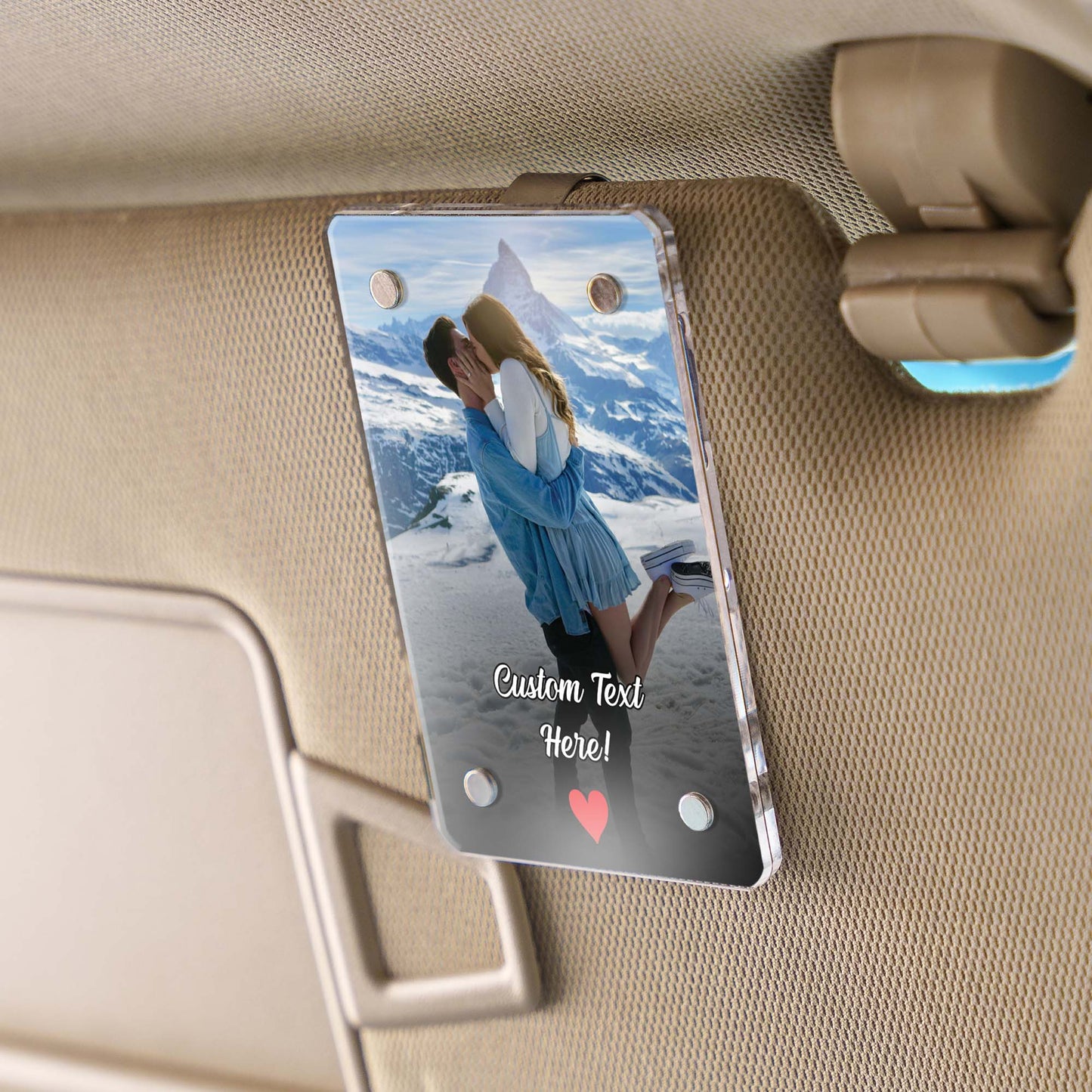 Custom Photo Drive Safe I Love You Couples | Personalized Custom Car Visor Clip 683289
