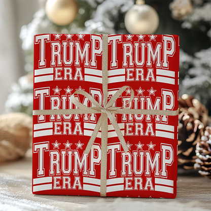 Red & White "Trump Era" Wrapping Paper, Patriotic Political Supporter Paper, Christmas Gift Wrap 686290