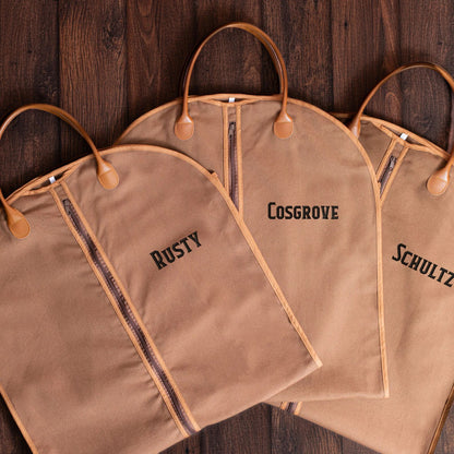 Custom Name Suit Bag, Personalized Embroidery Suit Bag, Leather Handle Garment Bag, Gift For Groomsmen 684930
