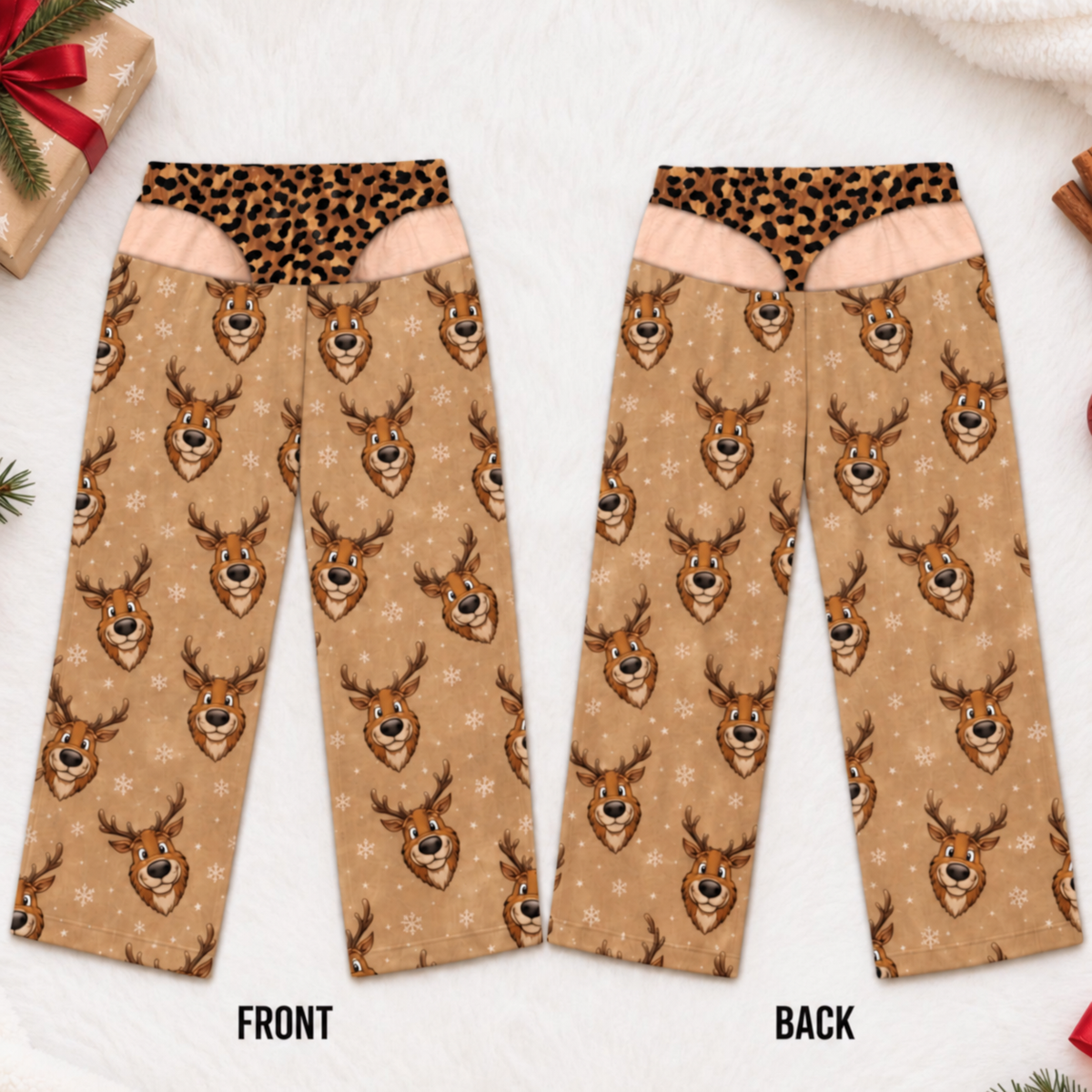 Funny Cheeky Santa Christmas Pajamas Pants, Personalized Gift For Husband Dad Grandpa 686139