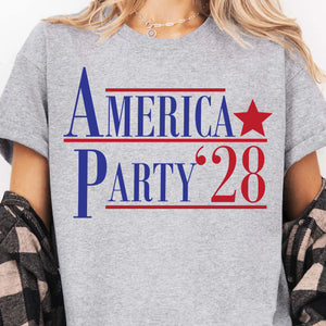 America Party 2028 Shirt | Elon Musk New Anti Trump Anti MAGA Anti Democrat Shirt | Political Funny Satire USA T-Shirt 682584