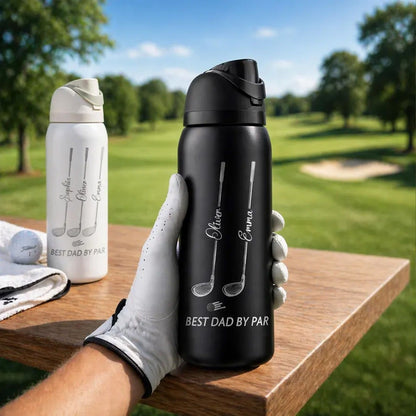 Personalized Golf Tumbler, Best Dad By Par Custom Water Bottle, Father’s Day Gift for Dad 684993