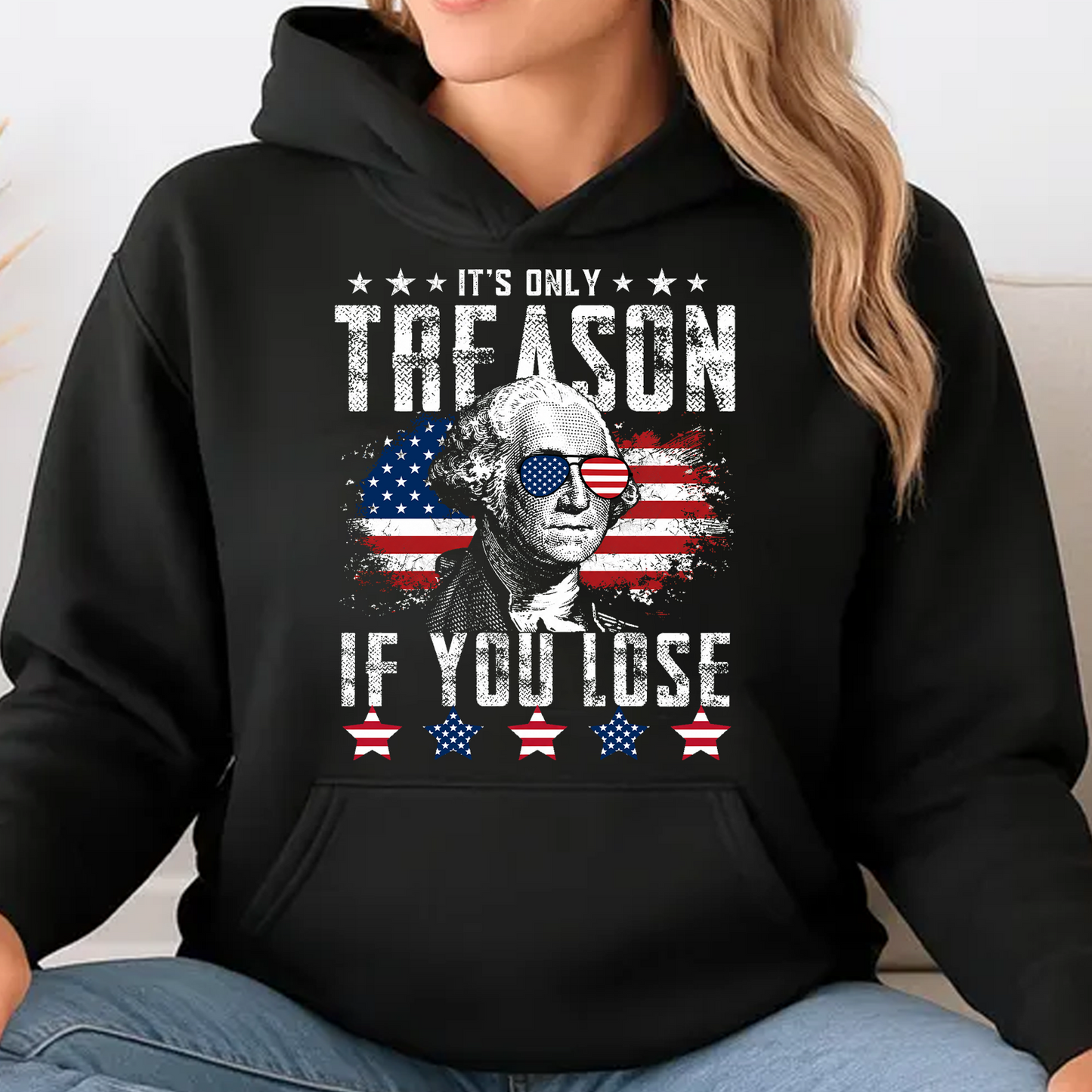 It's Only Treason If You Lose Dark Shirt, Funny George Washington Tee, Independence Day Gift 685339