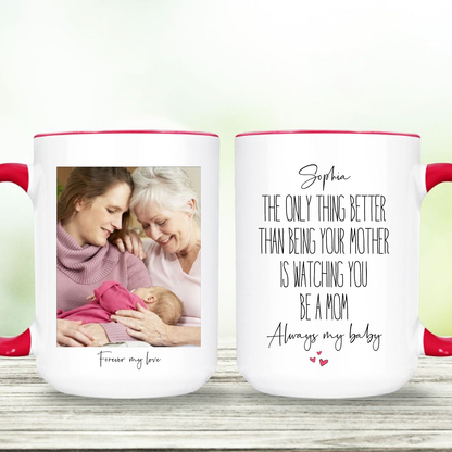 Personalized The Only Thing Better Than Being Your Mother Mug | New Mom Present White Mug Accent Mug | Gift For Daughter From Mom 684726