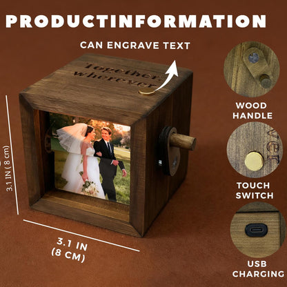 Couple Photo Flipbook Frame, Personalized Photo Box With Light, Picture Box Anniversary Gift For Her, Gift For Him, Valentine's Gift 683866