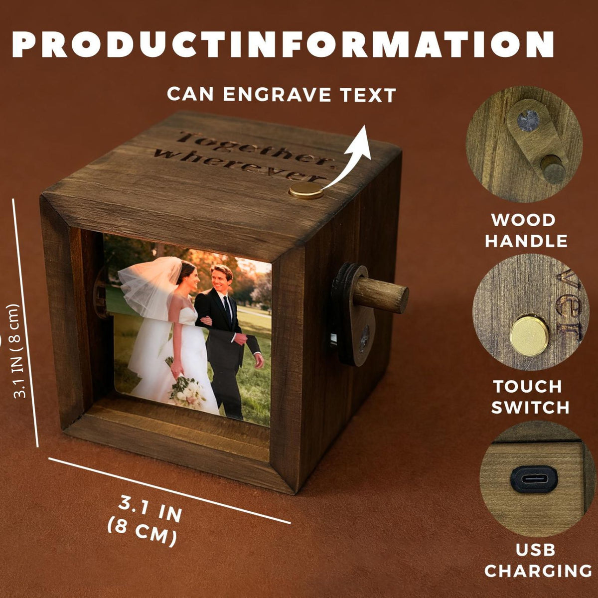 Couple Photo Flipbook Frame, Personalized Photo Box With Light, Picture Box Anniversary Gift For Her, Gift For Him, Valentine's Gift 683866