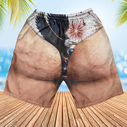 Personalized 250th Anniversary Beach Shorts, Custom AOP Swim Trunks, Funny 4th Of July Gift For Men 685581