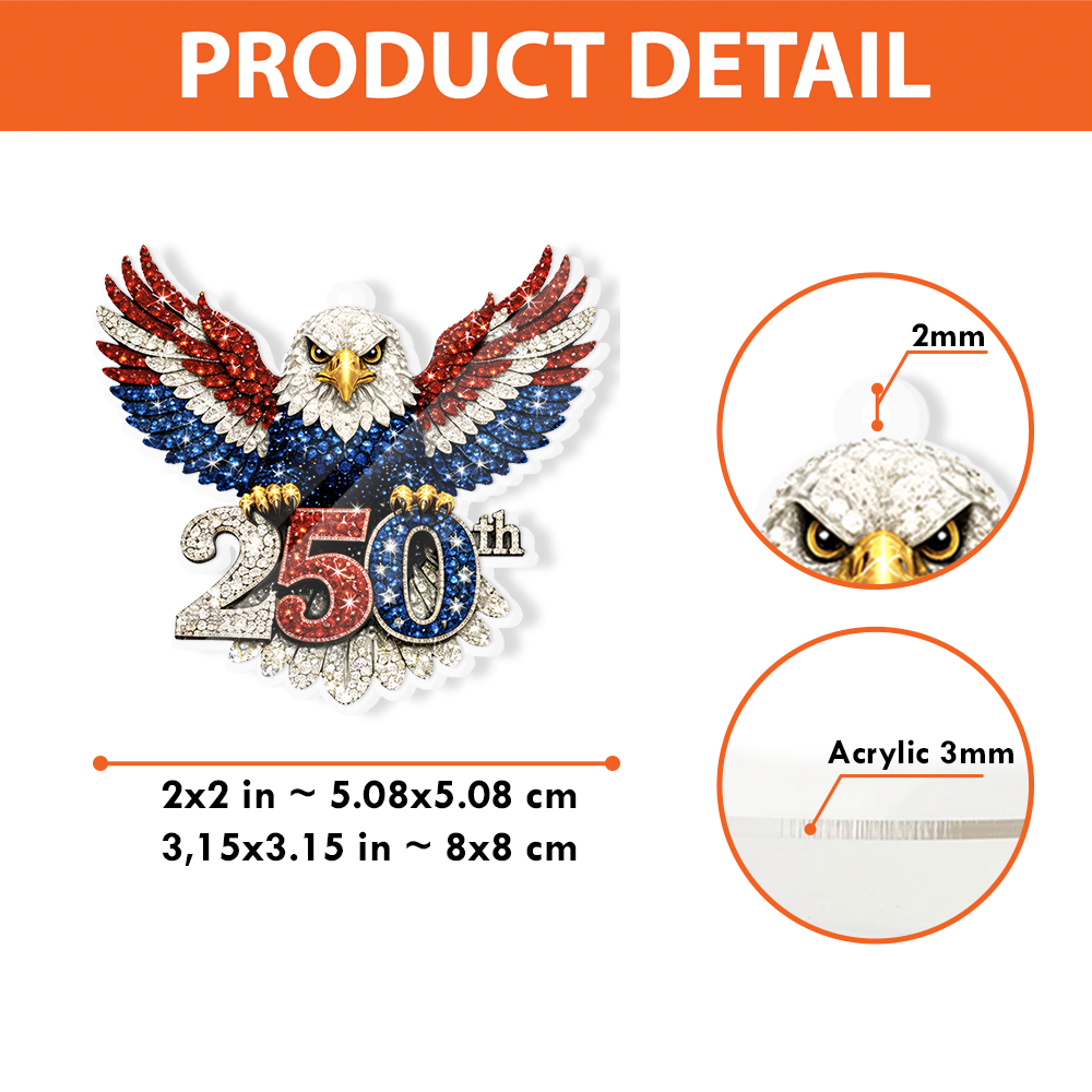 America 250th Anniversary Eagle Wings Acrylic Keychain | 1776–2026 America 250 Celebration Gift 684516