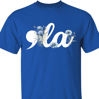 Floral Comma La Shirt | Kamala Harris Shirt | Democrat Shirt Dark T1582 - KH2