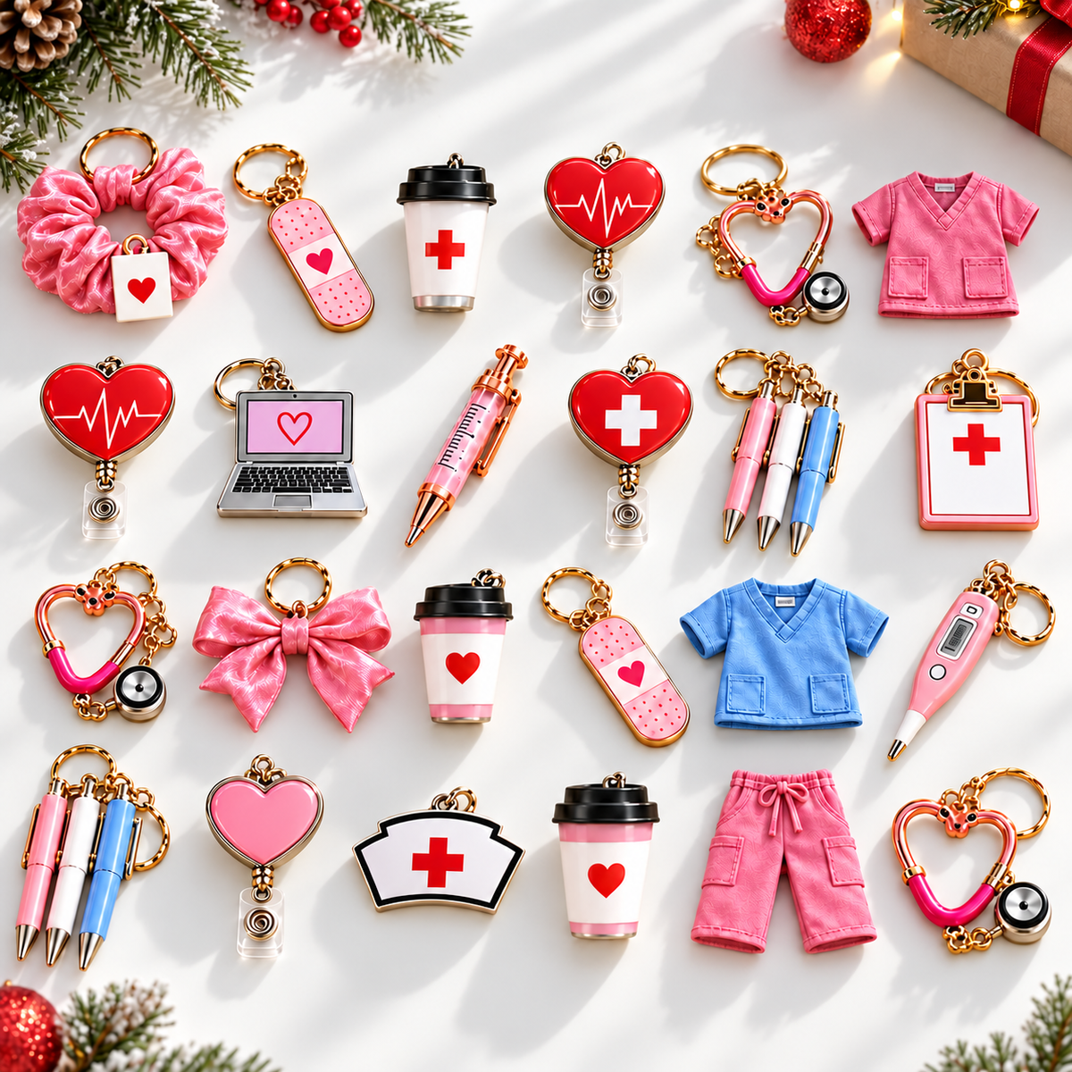 The Nurse Christmas Advant Calendars, 24 Pieces Holiday Countdown Gift Box 686644 WFD