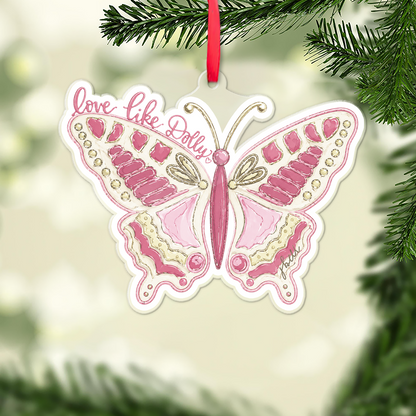 Dolly Parton Acrylic Ornament, Love Like Dolly Butterfly Christmas Ornament, Country Music Fan Gift 686190
