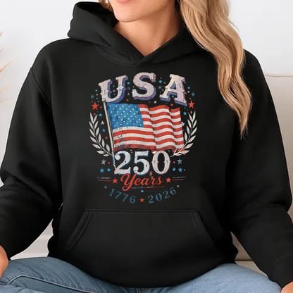 USA 250 Years Anniversary Dark Shirt, Vintage Independence Day Tee, Patriotic 4th Of July Gift 685420