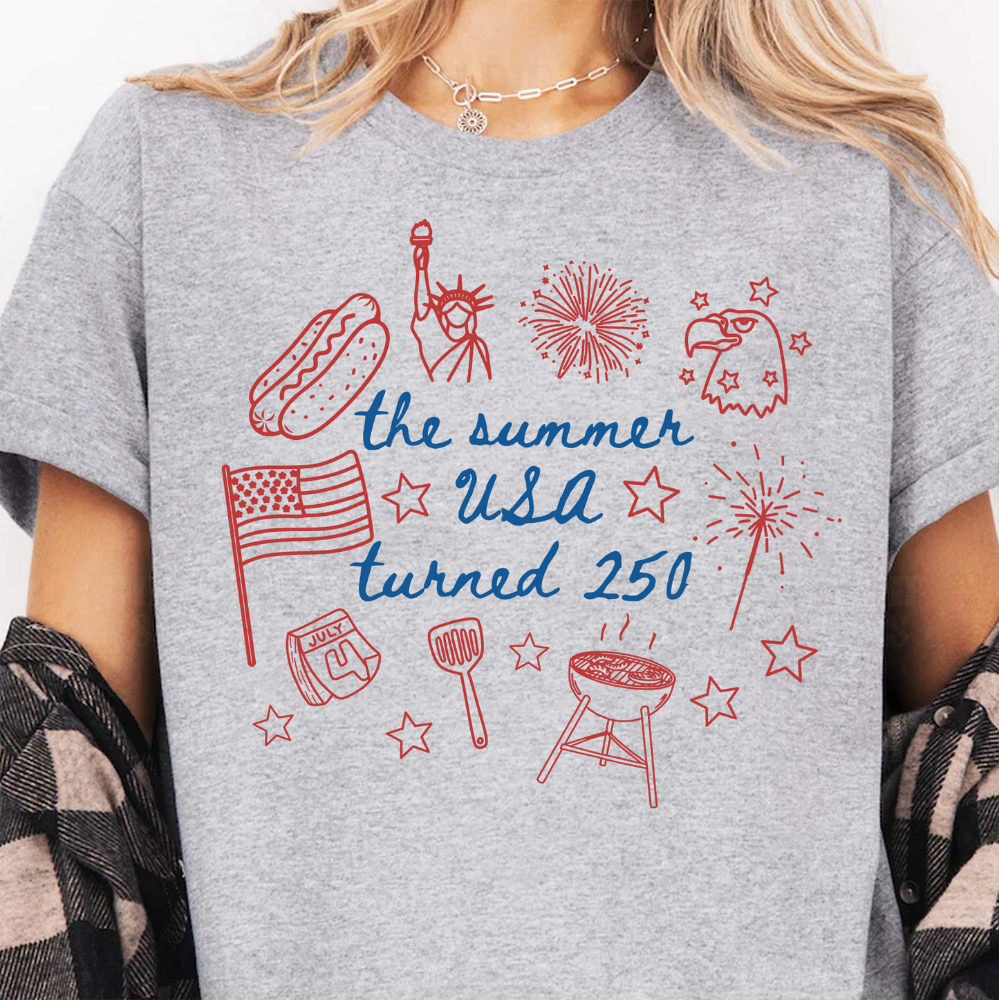 USA 250th Anniversary Bright Shirt, The Summer USA Turned 250 Tee, Patriotic 4th Of July Gift 685361