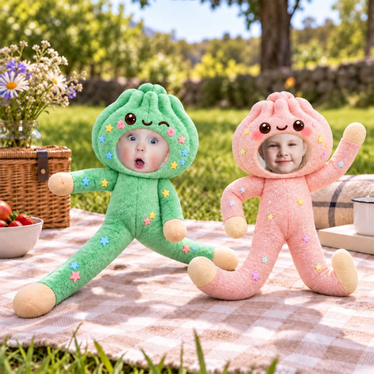 Custom Photo Tiny Sweetie Poseable Plush Doll, Personalized Christmas Plushies, Unique Christmas Gift For Family 686914 WFD