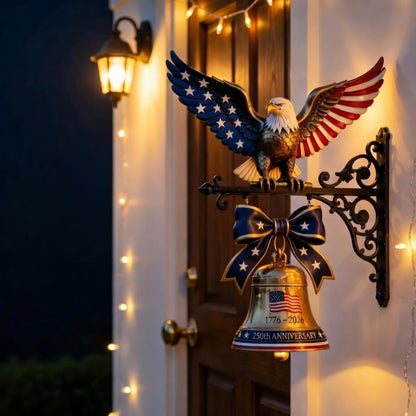 USA 250th Anniversary Wall Bell, Patriotic Freedom Eagle Doorbell, 4th Of July Gift 685286