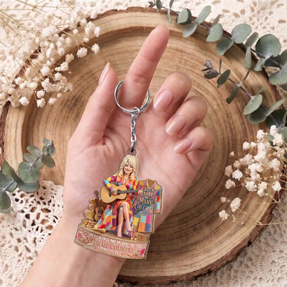 Dolly Parton Memorial Acrylic Keychain, Coat Of Many Colors Keychain, Dolly Fan Gift 686199