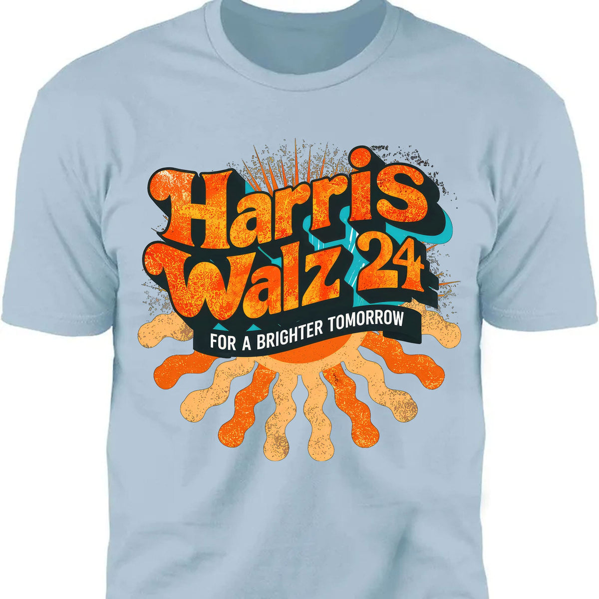 Harris Walz Retro For A Brighter Tomorrow Shirt | Kamala Harris 2024 Shirt | Democrat Shirt Bright T1439 - KH2