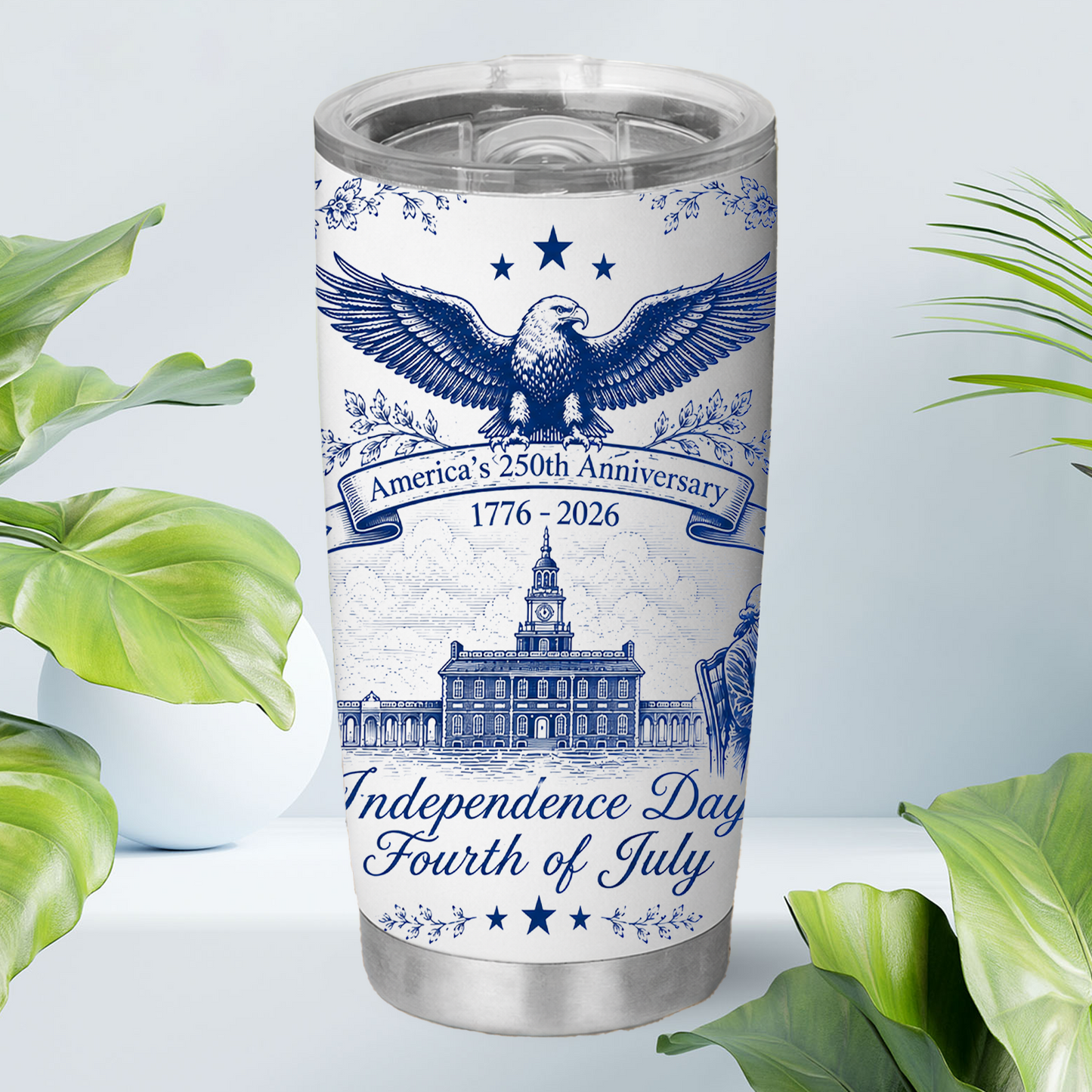 USA 250 Years Anniversary Curved Tumbler | Patriotic Semiquincentennial 1776-2026 20oz Tumbler 685035